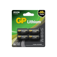 Pack 4 piles CR123A GP Batteries