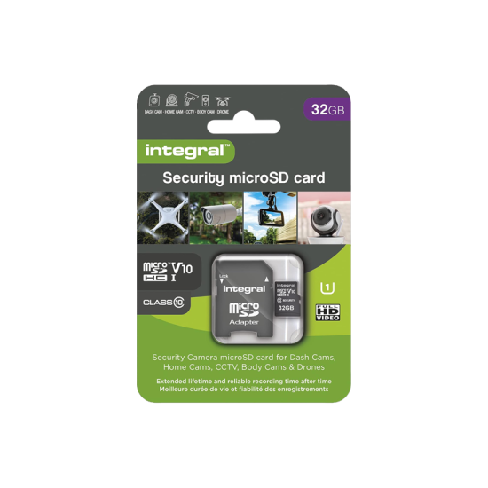 Carte micro SD 32Gb Security camera Integral