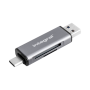 Lecteur de carte à double extrémité et microSD avec connecteurs USB-A et USB-C Integral