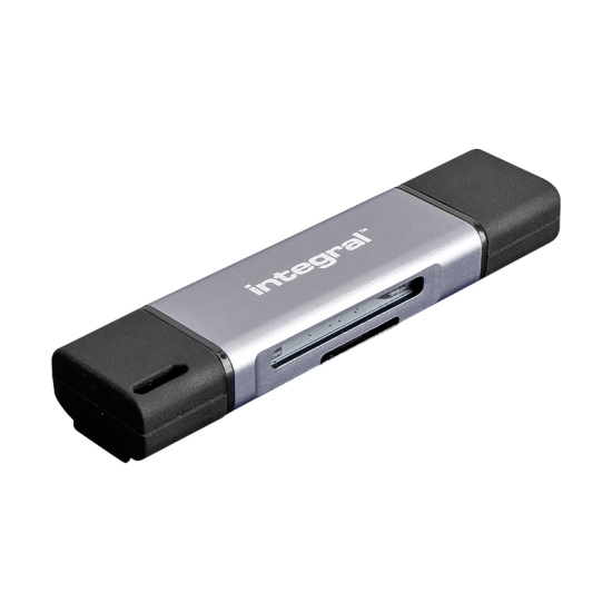 Lecteur de carte à double extrémité et microSD avec connecteurs USB-A et USB-C Integral