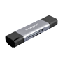 Lecteur de carte à double extrémité et microSD avec connecteurs USB-A et USB-C Integral