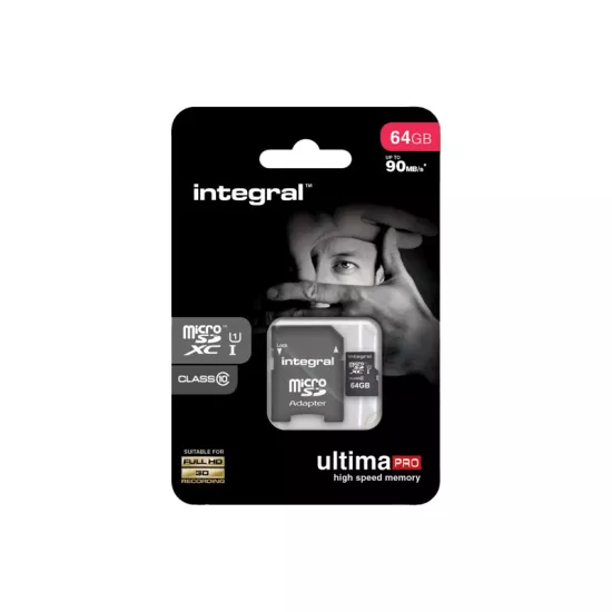 Carte micro SDHC Ultima Pro 64Gb UHS-1 U-1 Integral
