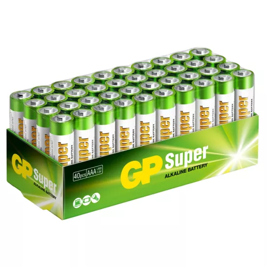 Kit de 40 piles AAA alcalines Super GP Batteries